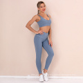 Premium Activewear Cut Out Back High Quality Yoga Set Cute Moisture Wicking Double Straps Ladies Sport Wear
